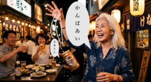 わたしくらいの年齢の女性が缶を落としているところ